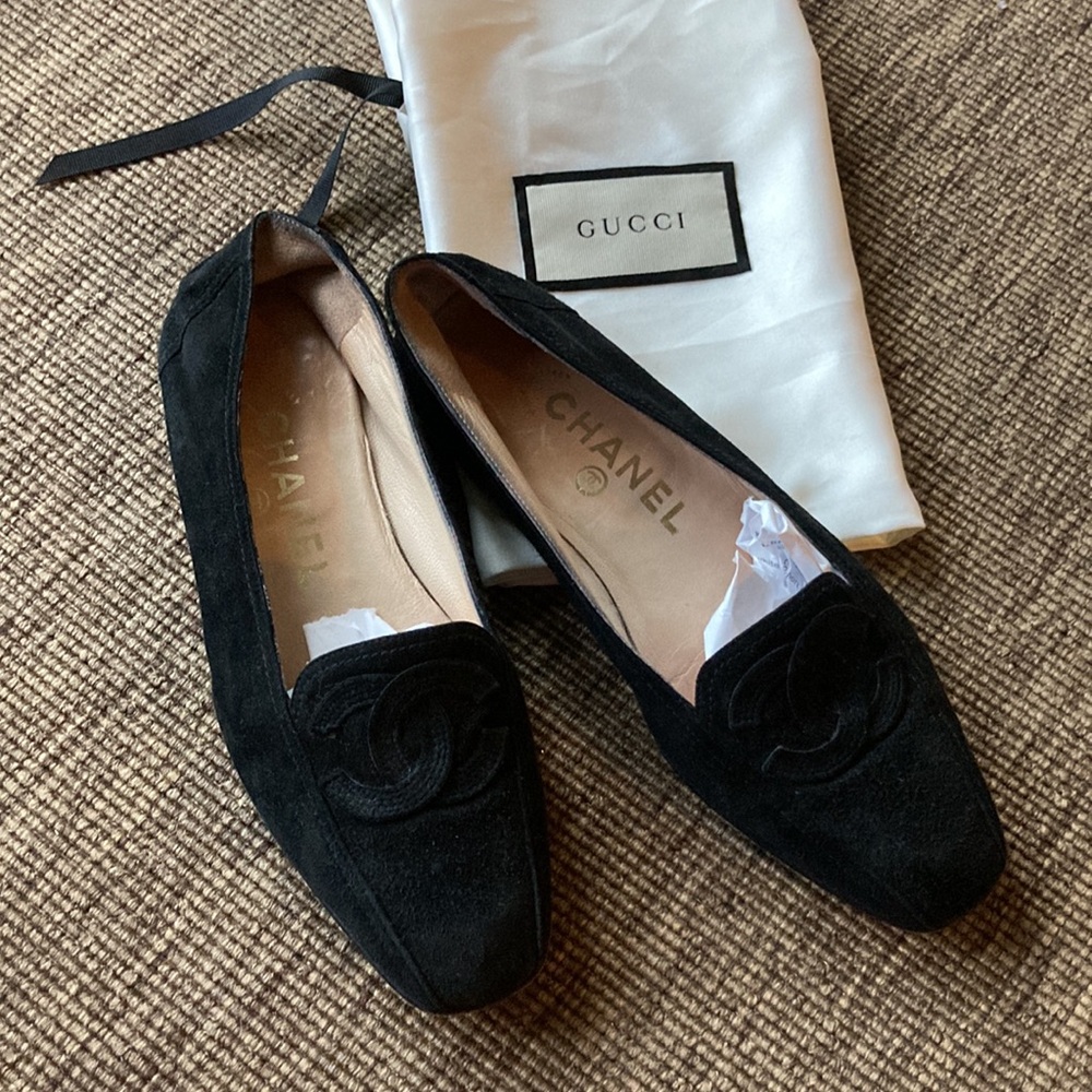 CHANEL black flats 35.5